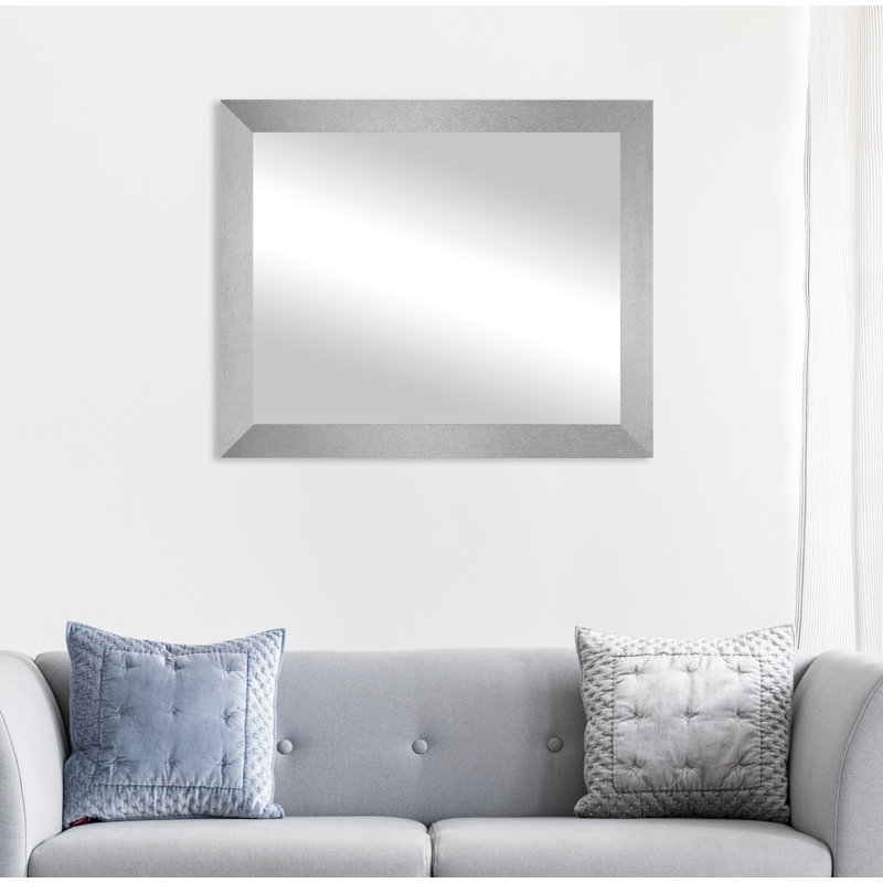 Miroir d'appoint mural Alacazar, 32,5 po x 26,5 po, Argent