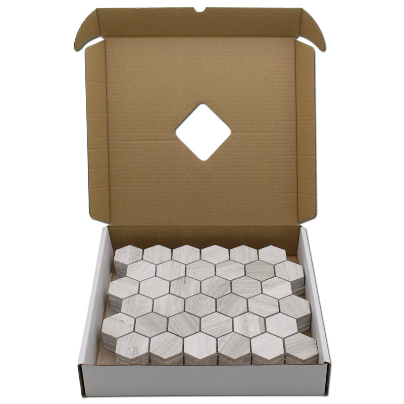 2" WOODEN HONEYCOMB MOSAIC HONED