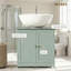 Armoire de meuble-lavabo sous le lavabo avec 2 portes et tablette réglable (sans lavabo de salle de bain)-125033986