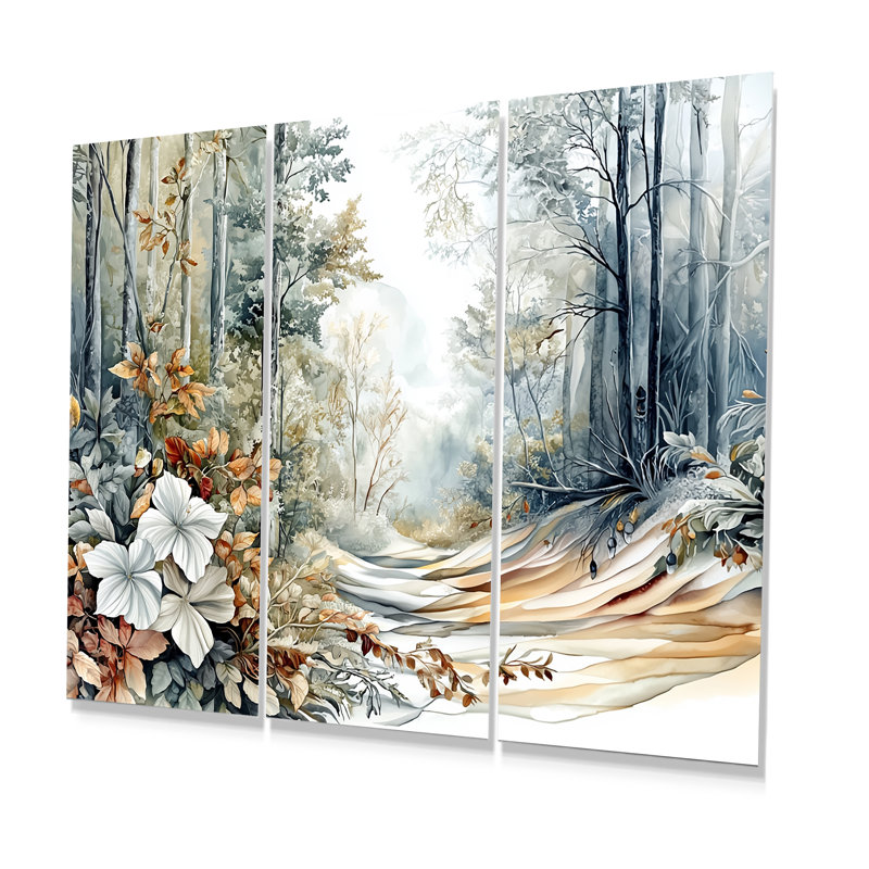 Ensemble de salon vert et brun Bath Haven II - Forest Wall Art, Métal métal, H 40 po x l 60 po x P 1 po