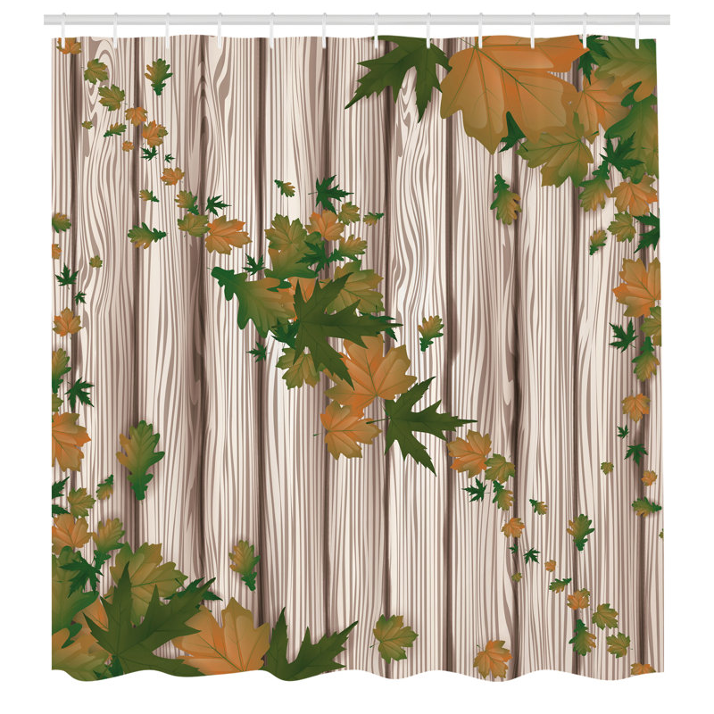 Ensemble de rideau de douche et crochets Autumn, H 69 po x l 70 po, Vert olive