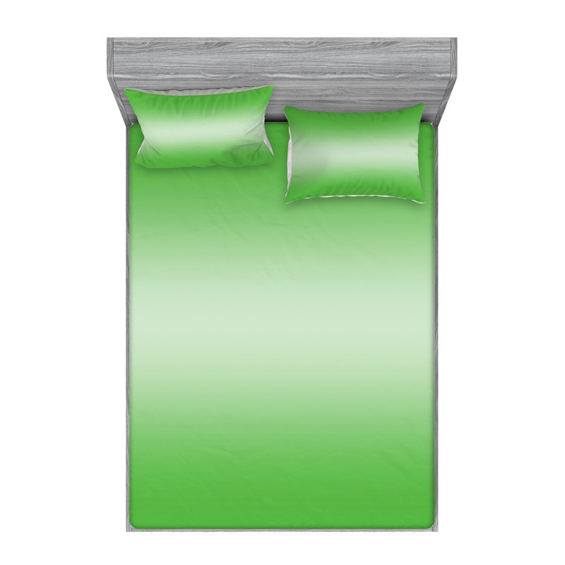 Microfiber Ombre Sheet Set, Full/Double Sheet Set with 2 Pillowcases, Green
