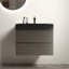 Meuble-lavabo gris 30 po avec lavabo, grand rangement, conception flottante murale pour salle de bain moderne, lavabo une pièce noir-116332617