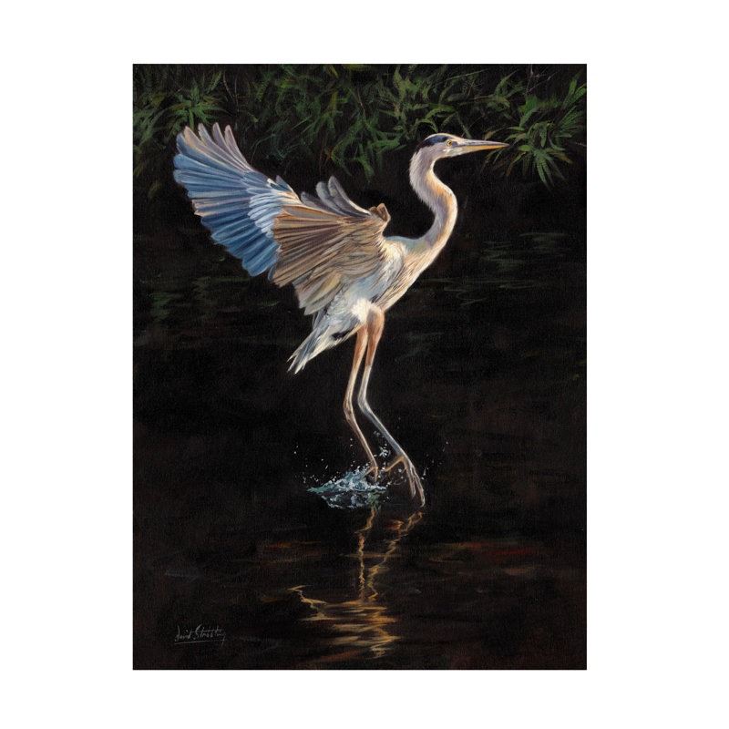 Bolog David Stribbling Heron Canvas Art, 24" H x 32" W