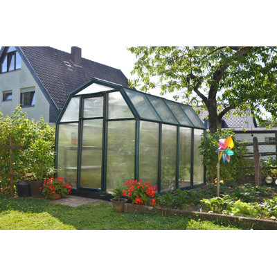 Palram - Canopia EcoGrow 2 - 6' W x 8' D Walk-In Hobby Twin Wall Polycarbonate Resin Frame Greenhouse Kit with Roof Vent - Green