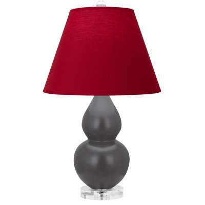 Small Double Gourd Accent Lamp - Ash, Lucite - with Lining Shade