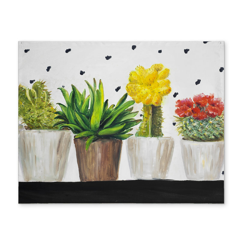 Small Cactus and Succulents Botanical Polyester Placemat