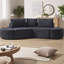 Ensemble de canapé modulaire à 3 places 106 po avec 2 repose-pieds incurvés et 3 coussins 106 po, sans assemblage requis pour le salon, la chambre et le bureau-60845213