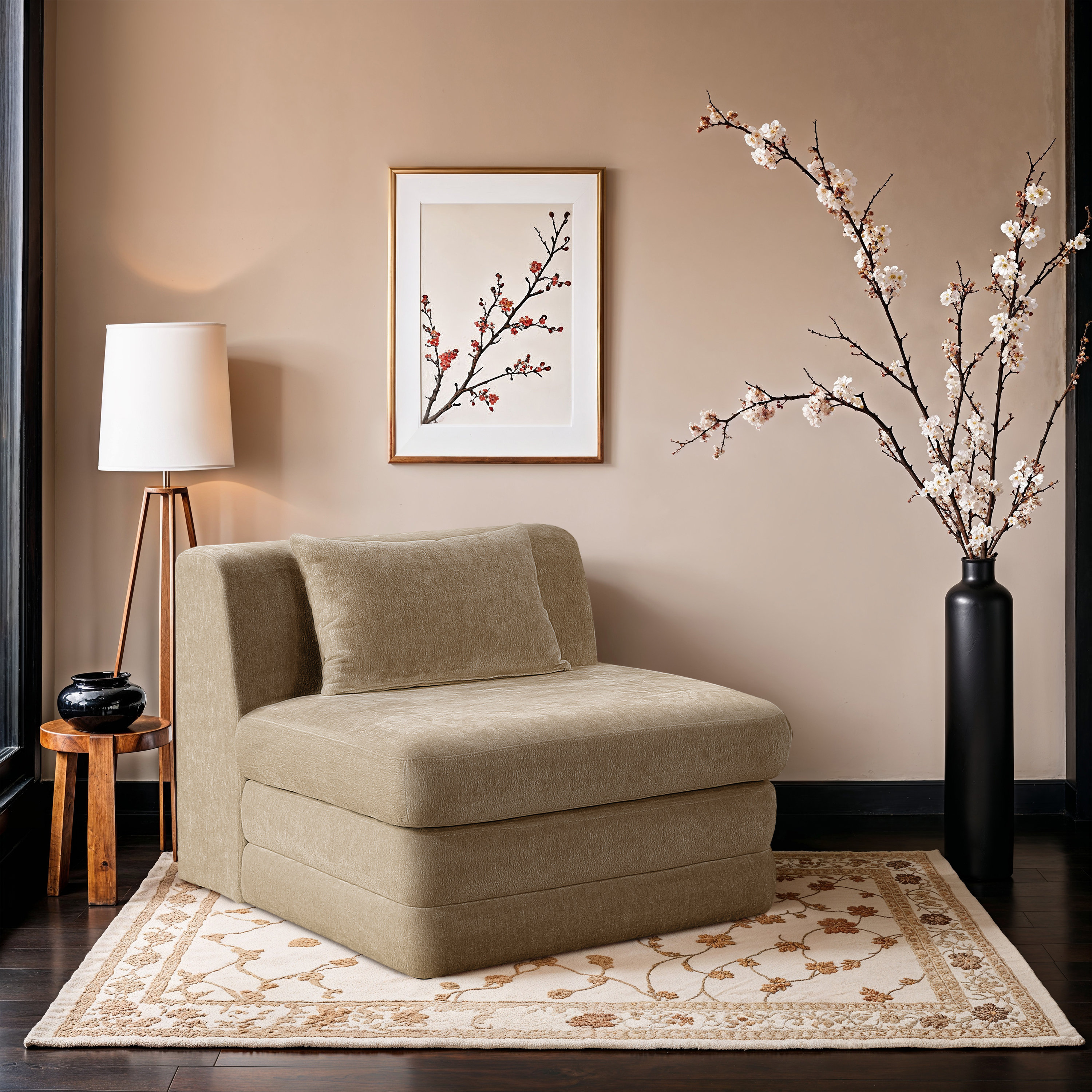 Ebern Designs Vredenburgh Chenille Fabric Upholstered Armless Modular ...