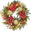 Couronne rouge et or 24 pouces - 20 DEL, 8 modes, résistante à la décoloration pour porte ou mur