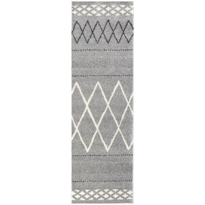 Tapis gris à motif géométrique Wickes