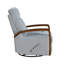 Fauteuil inclinable et pivotant manuel Mery, tissu bouclé gris clair