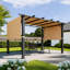 Pergola à baldaquin ajustable 12 po x 10 pi avec structure en métal robuste et structure de terrasse extérieure autoportante