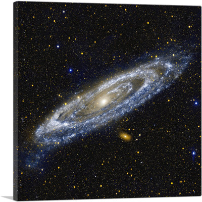 " Andromeda Spiral Galaxy In Blue Hubble Telescope "