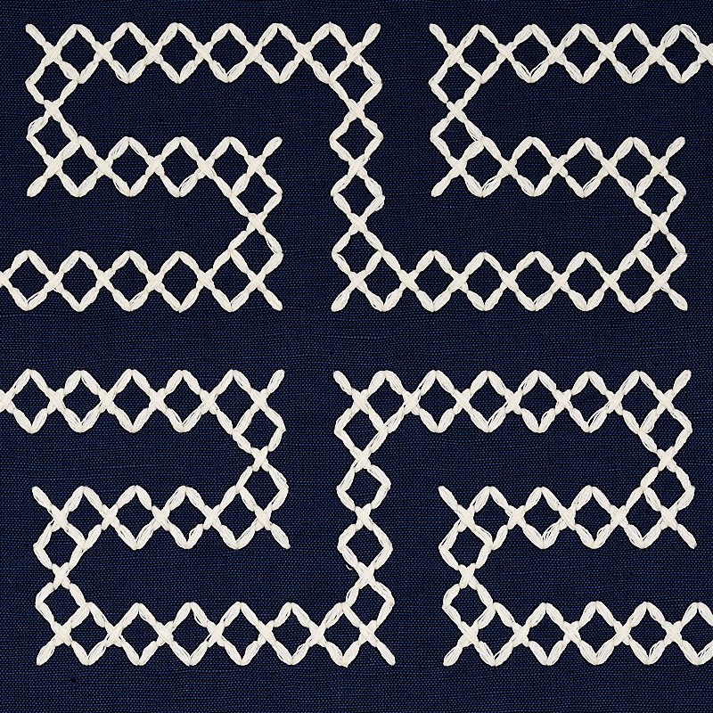 Tissu de broderie A Maze, Bleu marine