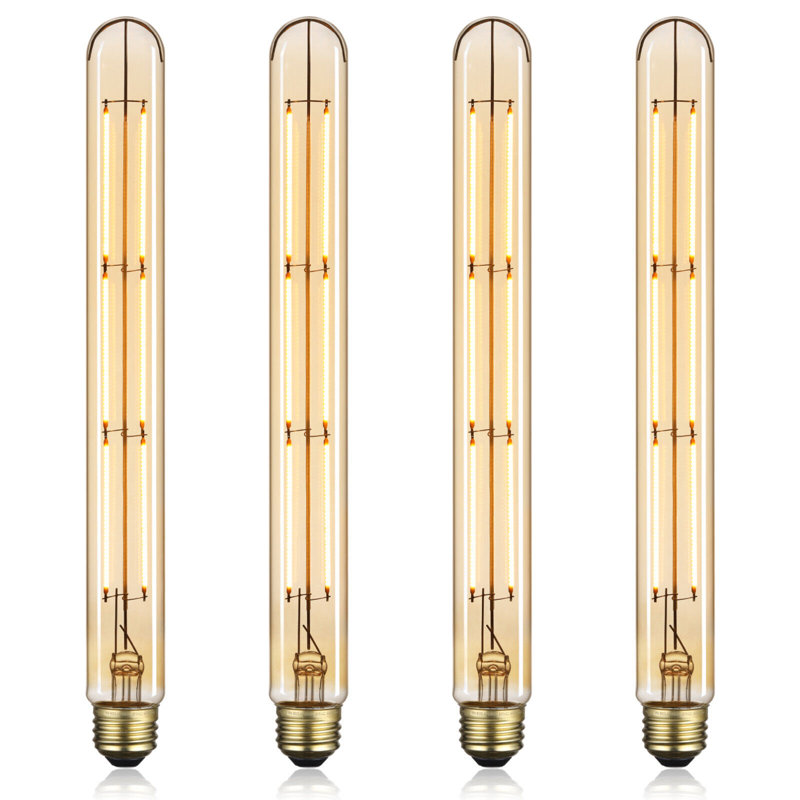 Ampoule DEL à filament rétro T300, ampoule tubulaire Edison à intensité variable, culot E26, ambre doux et chaud