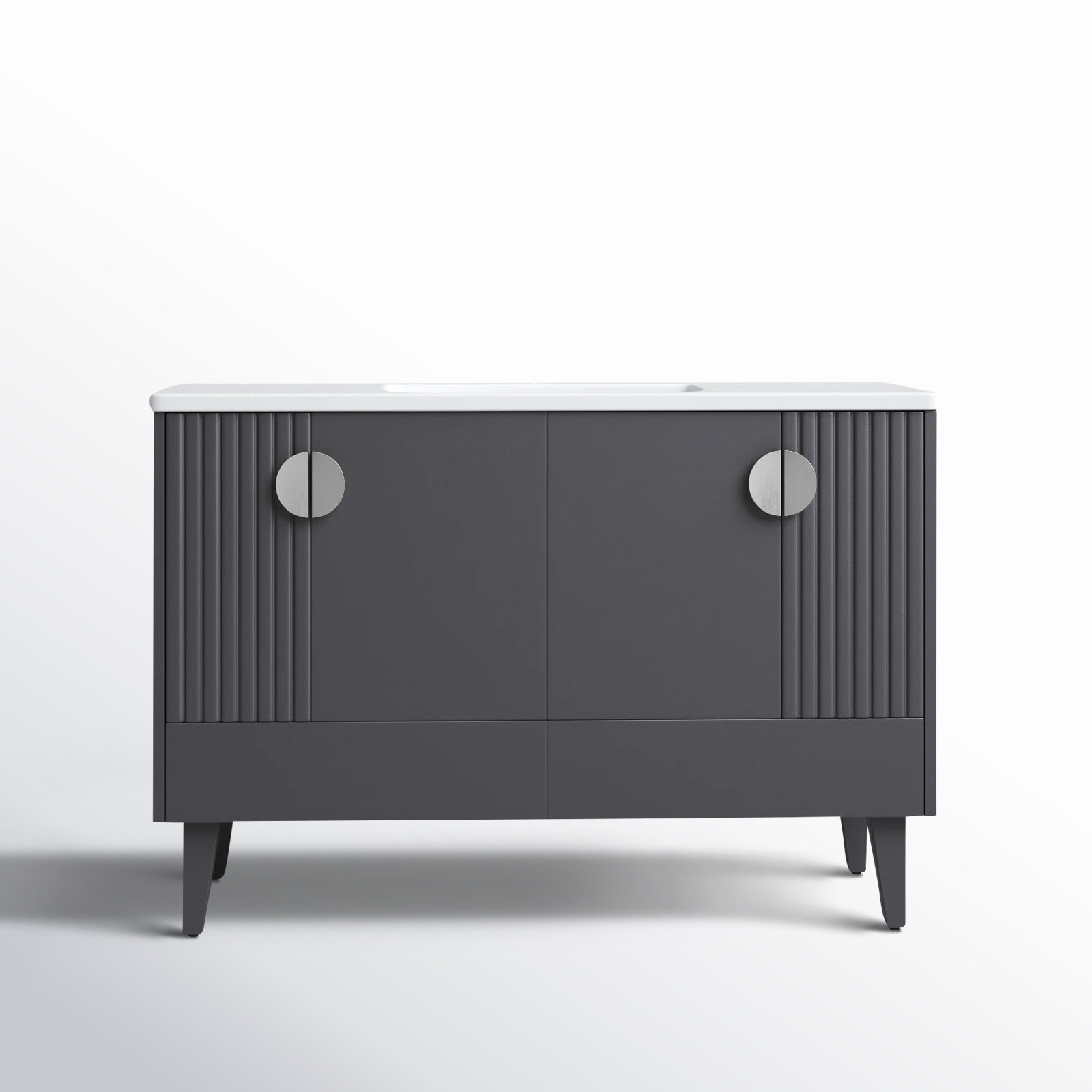 Saimah 48'' Single Bathroom Vanity, Rock Gray, Polished Chrome