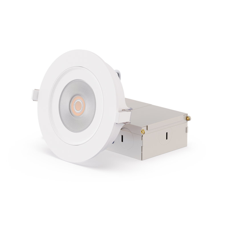 Éclairage encastré à DEL à cardan de 4 po à 360 degrés, 12 W, 5 CCT sélectionnable, intensité réglable Triac
