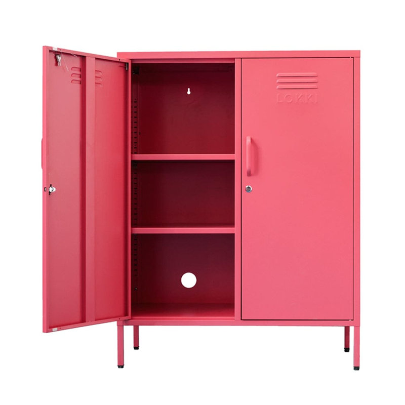 Tamanna Steel 2 - Door Rectangle Accent Cabinet, Rose