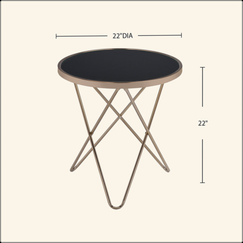 Table ronde en verre, Noir