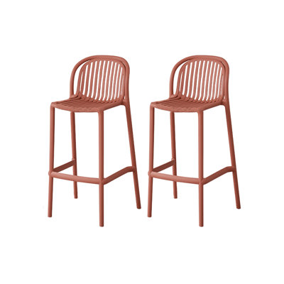 Modern And Simple Stackable Plastic High-Legged Backrest Bar Stools