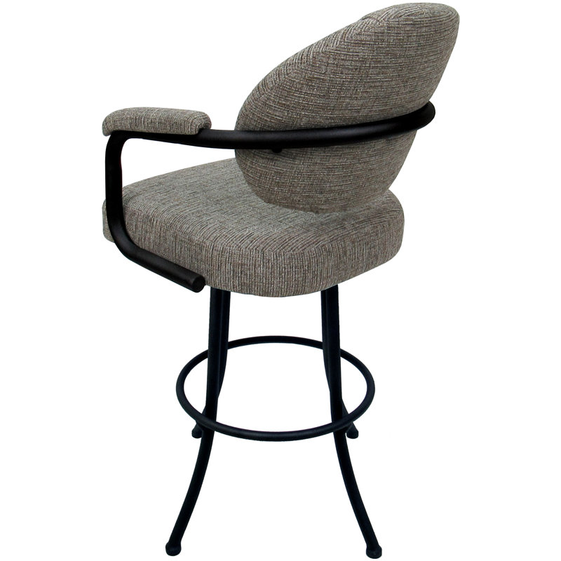 Tabouret de comptoir pivotant Vickky, Noir, Tabouret de comptoir (siège d'une hauteur de 26 p