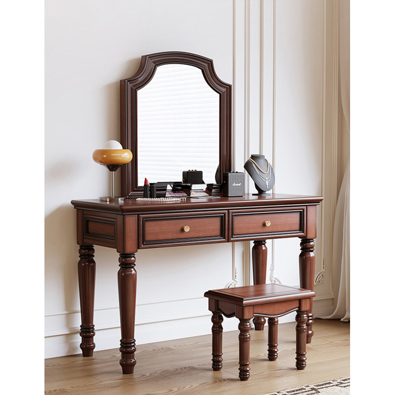 American Style Solid Wood Vanity Table for Home Bedroom