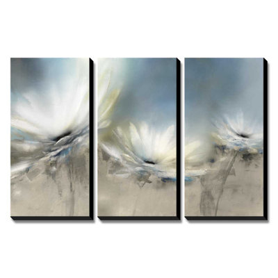 « beachside marguerites » par j.p., ensemble de 3 reproductions d’art sur toiles antérieures