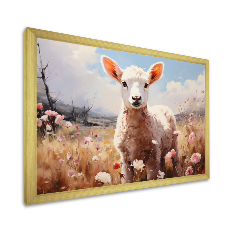 Country Charm Pastel Meadows II, reproduction d'art sur toile, Cadre doré à une seule photo, H 12 po x l 20 po x P 1 po