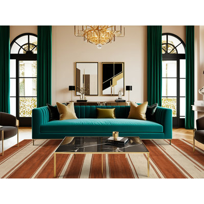  Tapis rayé lavable crème crème