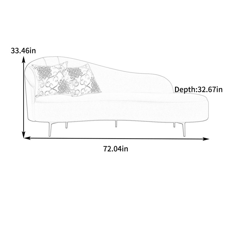 Chaise simple rembourrée en tissu éponge inclinable de style simple, Accoudoir à gauche (vu de face), Bleu clair