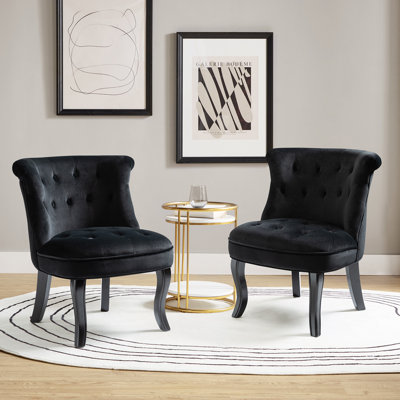 Grenier Upholstered Wingback Button-Tufted Side Chair