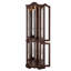 Vitrine de coin lumineuse avec portes et tablettes en verre trempé - Élégant rangement en chêne pour le salon et la chambre à coucher - Cerisier foncé-2062700660