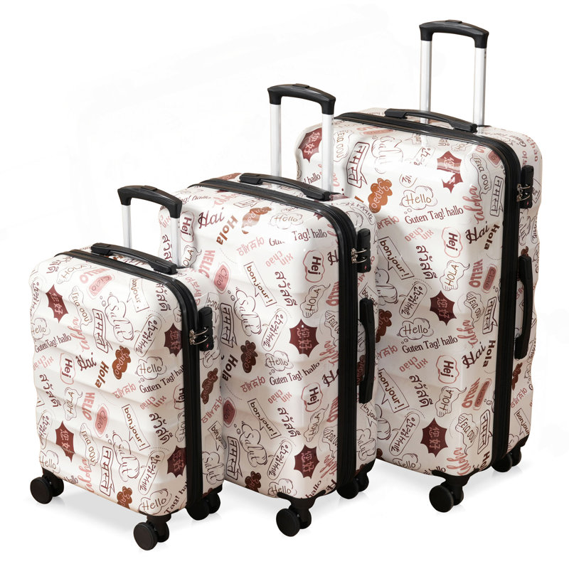 Ensemble de valises 3 pièces - Valises rigides avec roulettes et verrou TSA, léger et durable PC + ABS, conception extensible brillante et vibrante pour le voyage (20 po / 24 po / 28 po)