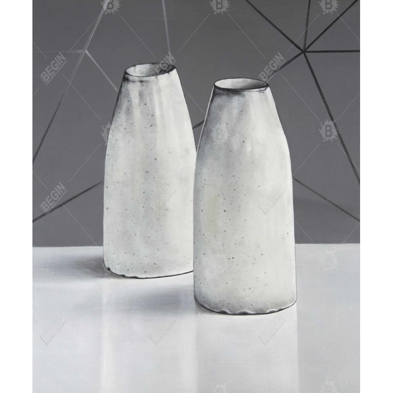 Vases - Toile encadrée objet monochrome pour la décoration intérieure