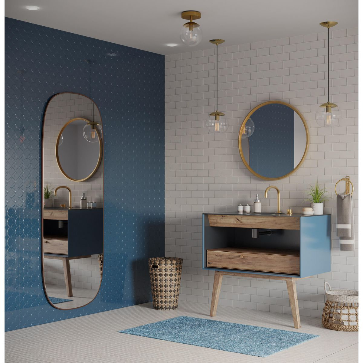Single Light Glass Flush Mount, Brushed Bronze
