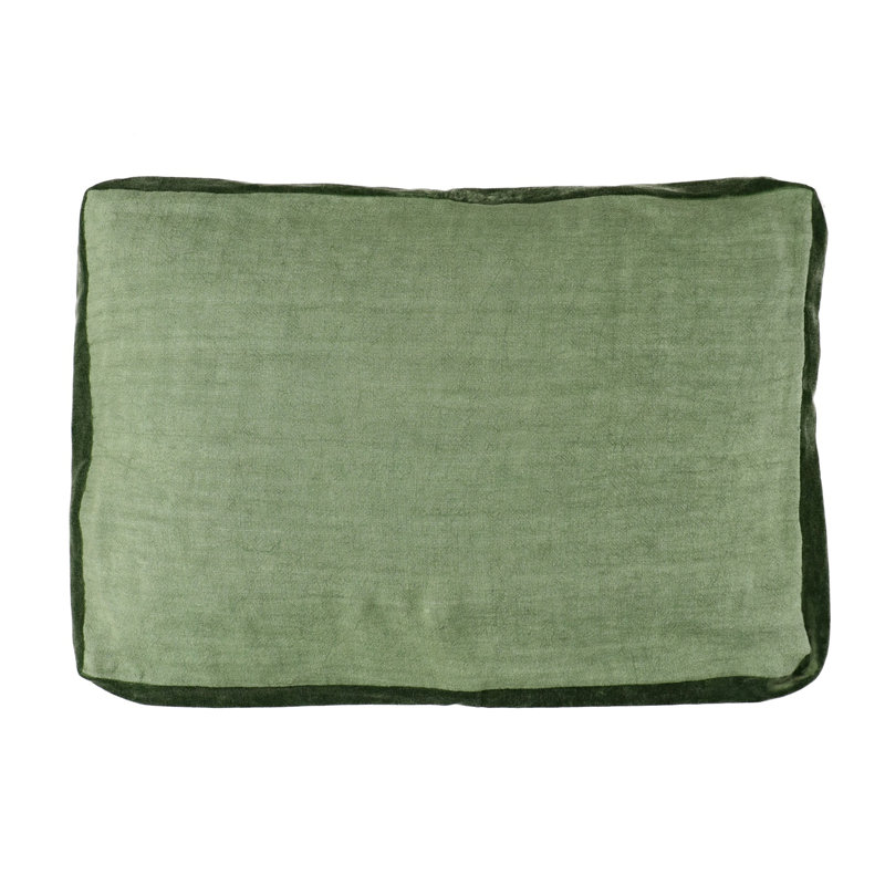 Alpha Green Borders Linen Cushion