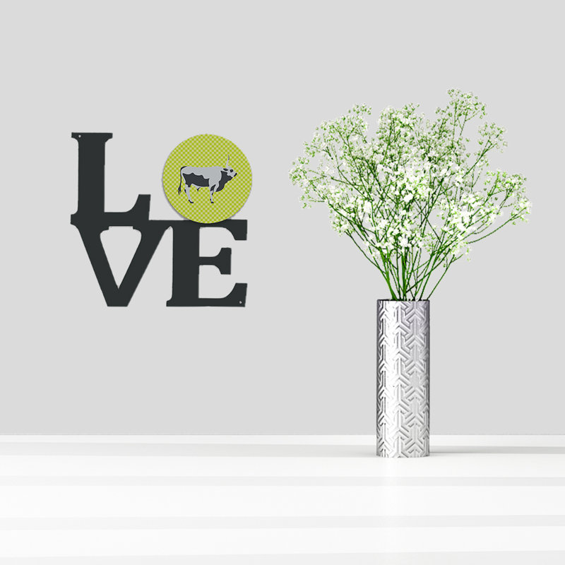 Décoration murale en métal love, Vert