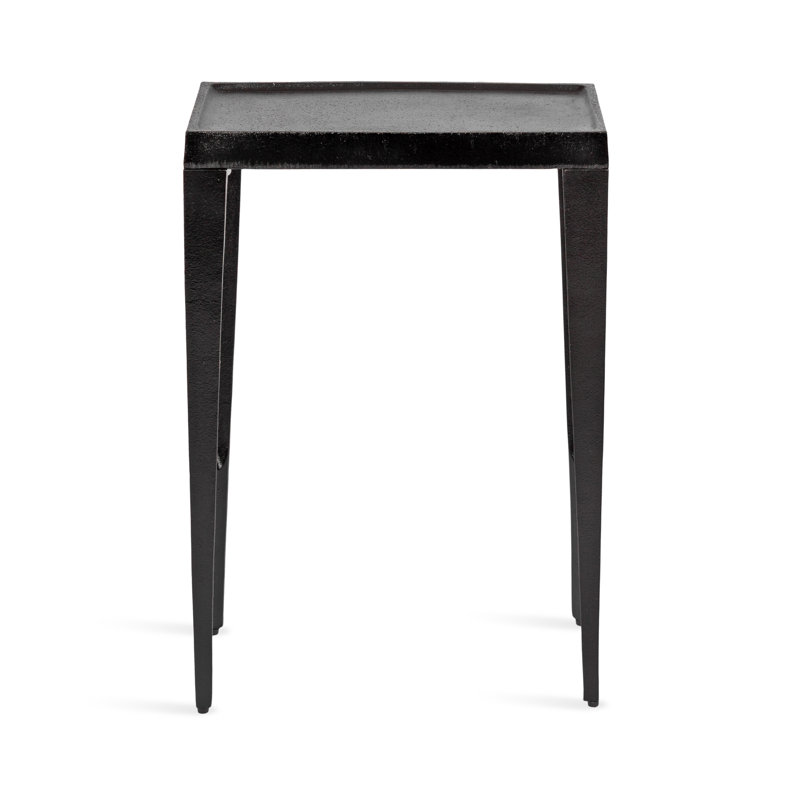Rava Metal Narrow Side Table, Black
