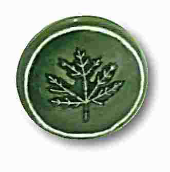 (5 Pack) 1-1/4 inch Maple Leaf Knob Glossy Forest Green