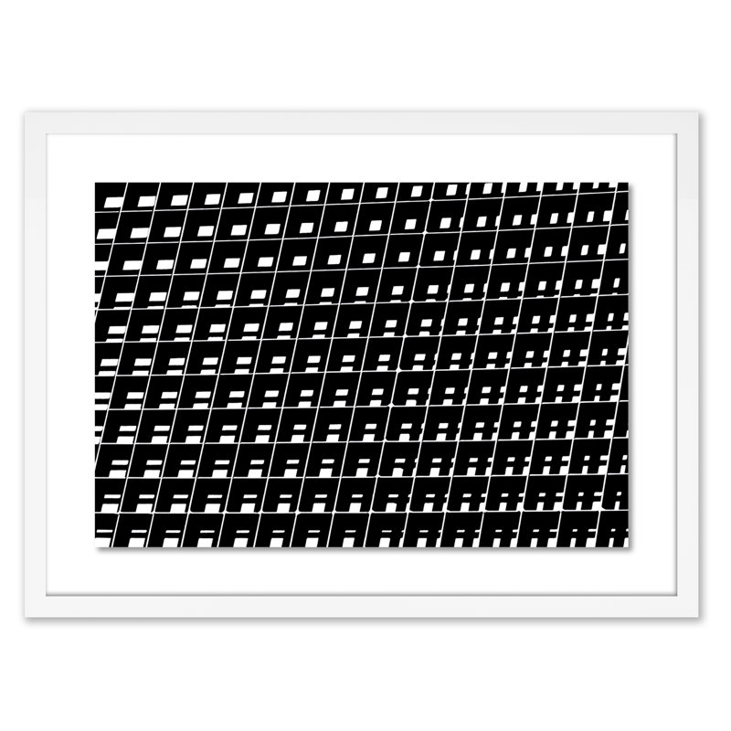 Two Or Three D Print by Shawn Thomas, White, 34" H x 48" W x 2.5" D