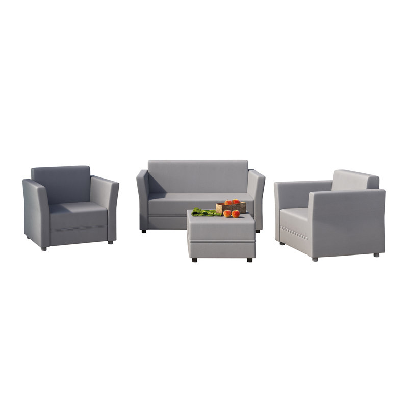Ensemble de canapé avec coussins 4 pièces verona, Gris clair