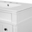 Meuble-lavabo moderne de 30 pouces, structure en bois massif et panneau de fibres à densité moyenne, 2 portes et 3 tiroirs, conception à fermeture en douceur, tablette ajustable en forme de U, lavabo en céramique, ensemble d'armoires de rangement pour salle de bain, conception moderne et élégante