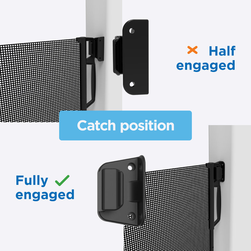 Extra Tall Black Aluminum Retractable Baby Gate