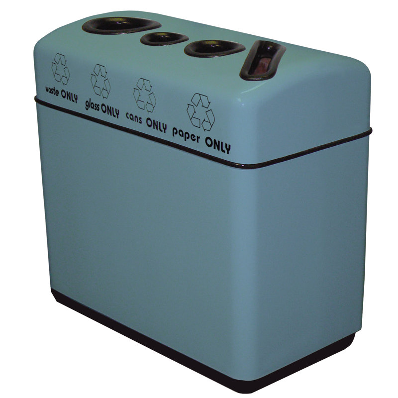 Poubelle multi-compartiments & 64 gallons Fiberglass Recycling, Anthracite