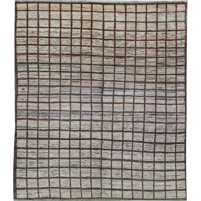 Tapis brun de haute qualité noué à la main