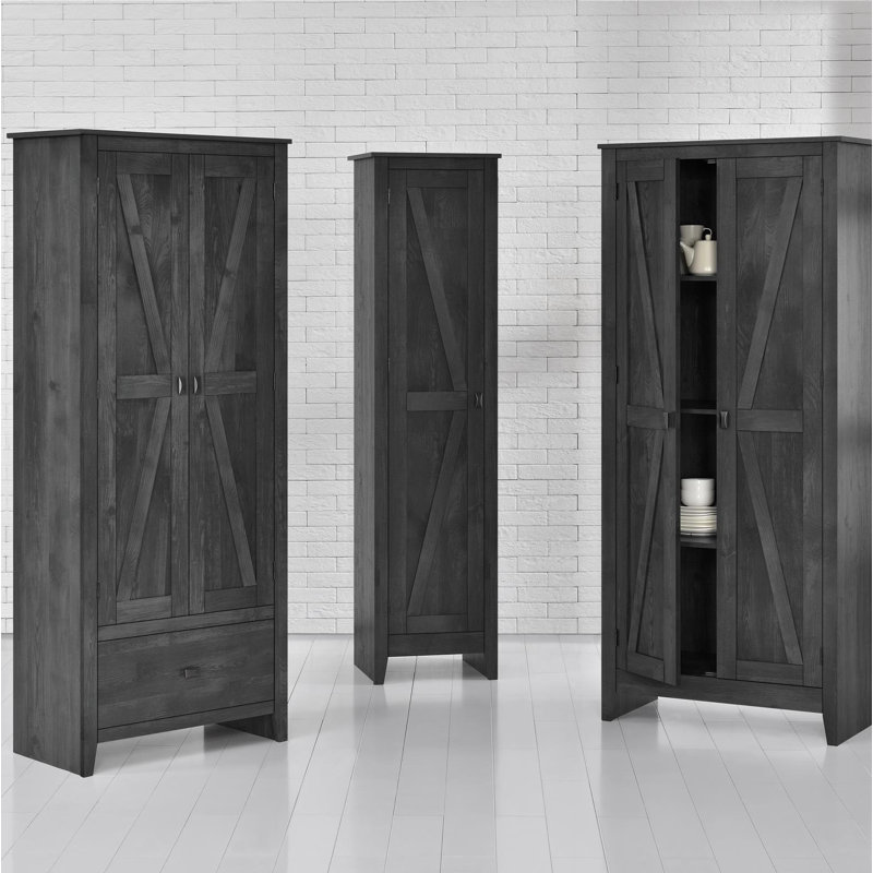 Armoire de rangement à 4 tablettes de 31,5 po de largeur Quast, Gris rustique