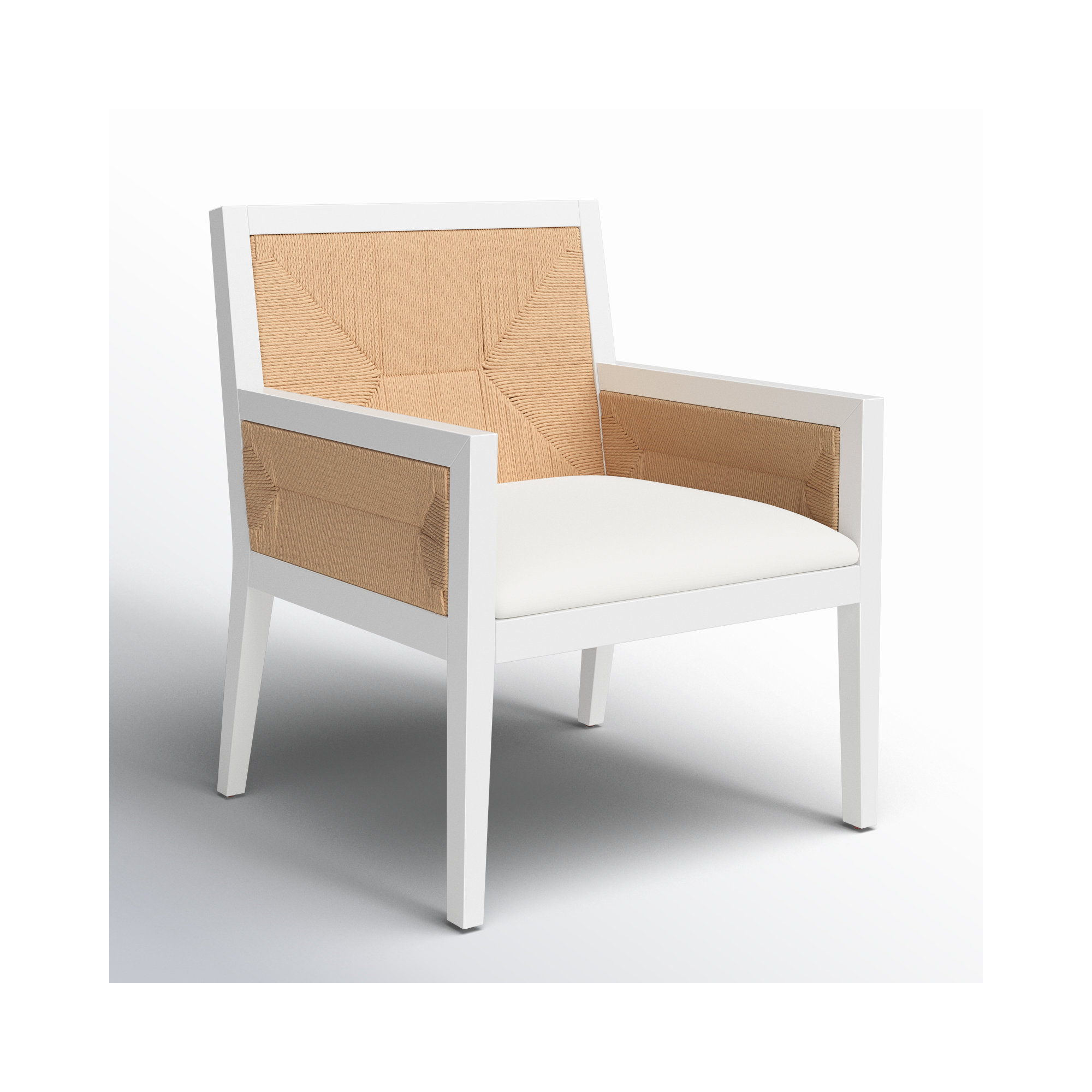 Hudgins Woven Accent Chair, White