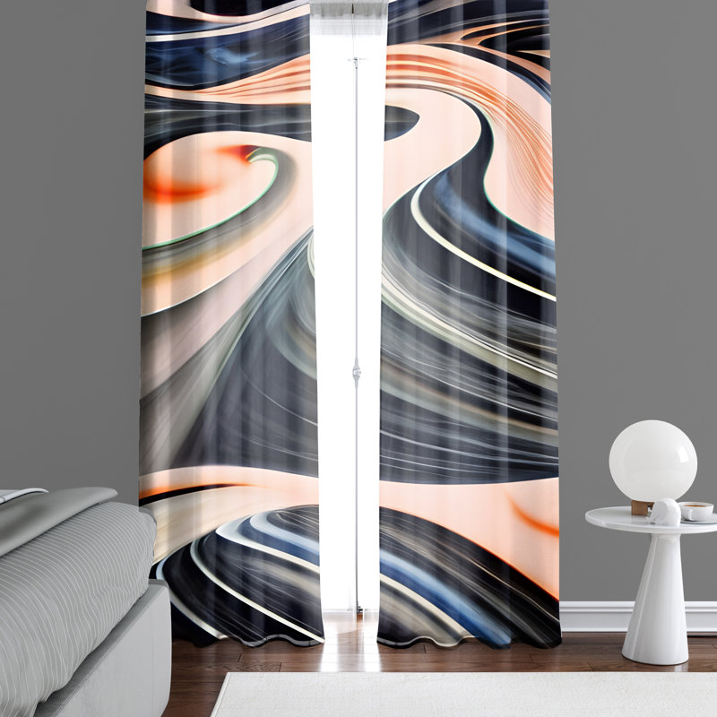 Paire de rideaux semi-transparents en polyester Alainie, L 20 po x L 52 po
