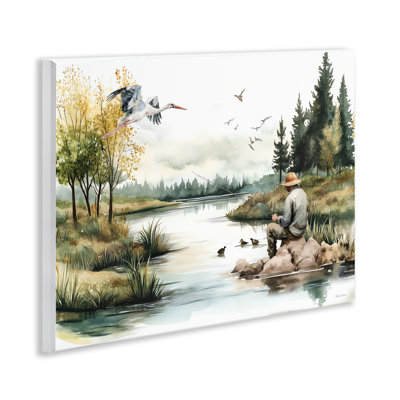 «Pêche par rivière», plaque murale par Nicole DeCamp